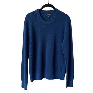 Club Monaco Wool Blend Crew Neck Oversized Soft Minimalist Sweater Navy Small